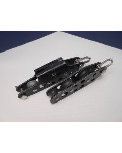 3-schijfs Vioolblok + klem + hondsvot en 3-schijfs vioolblok, set voor o.a. talie en neerhaler, 5 - 7 mm