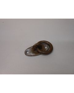 Klassieke Oogplaat met ring, Aanlegring, Afmeerring, messing