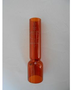 Kneepglas, Kosmos glas, 6''', 34 x 127 mm, oranje glas, kort model, o.a. voor Scheepslampen 