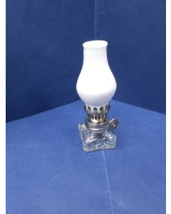 Mini Olielampje, Tafellampje, glas, opaline lampglas