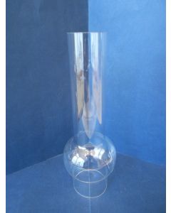 Buikglas, 52 x 210 mm, authentiek glas met opschrift, kort glas, voor o.a. Trawlerlampen